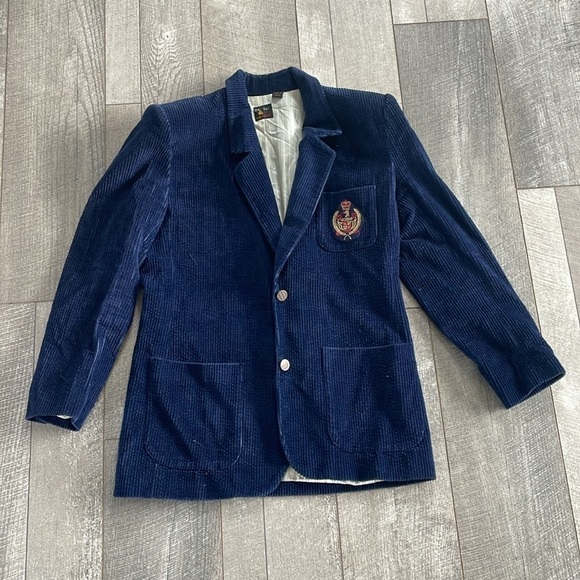 Vintage Size 8 Blue Corduroy Preppy Blazer Jacket - Picture 10 of 10